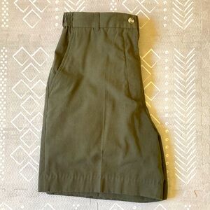 Vintage Monterey Club High Waisted Olive Green Trouser Shorts